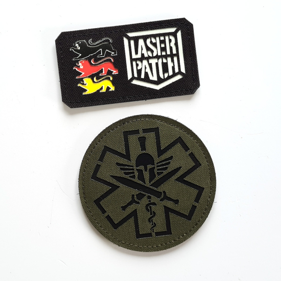 Taktischer Sanitäter - Spartanisches Design - Lasercut Patch mit Klett