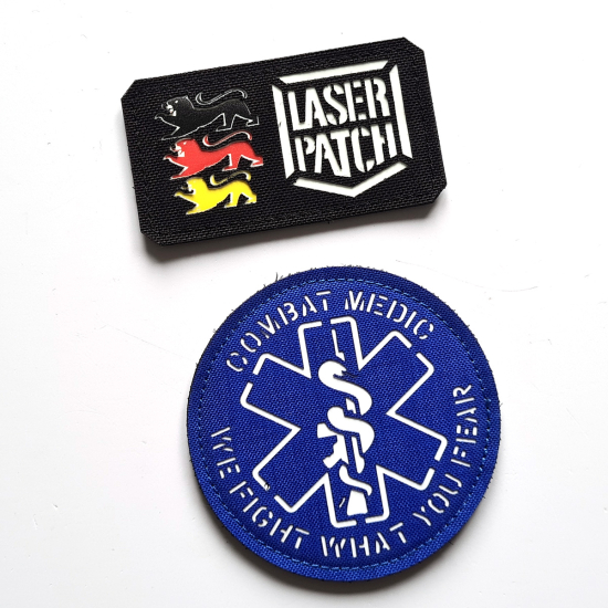Kampfsanitäter-Patch - Gefechtsfeld-Medizinische - Lasercut Patch mit Klett