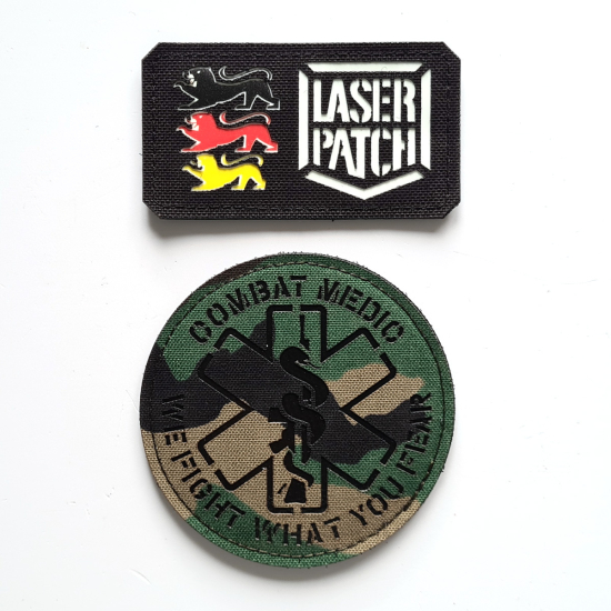 Kampfsanitäter-Patch - Gefechtsfeld-Medizinische - Lasercut Patch mit Klett
