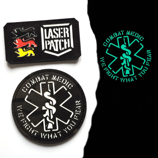 Kampfsanitäter-Patch - Gefechtsfeld-Medizinische - Lasercut Patch mit Klett