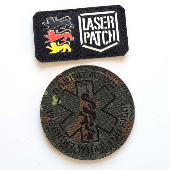 Kampfsanitäter-Patch - Gefechtsfeld-Medizinische - Lasercut Patch mit Klett