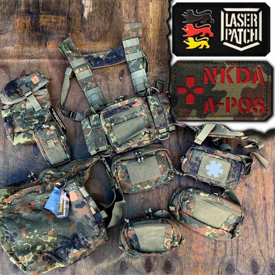 Blutgruppen Militär - Horizontale Kennung - Lasercut Patch mit Klett