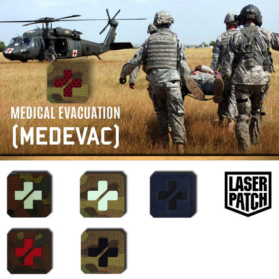 Rotes Kreuz - Medic - Lasercut Patch mit Klett