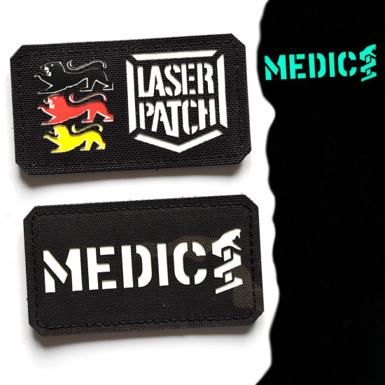 Meidc - Sanitäter - Militärische Medizinische - Lasercut Patch mit Klett