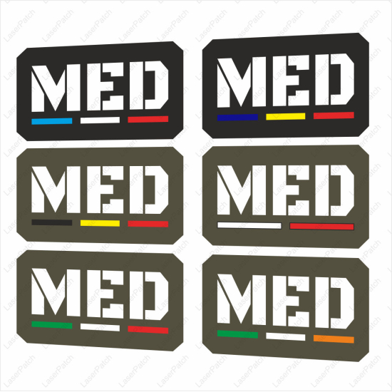 Medic Sanitätsbrigade  - Einheitskennung mit Flagge - Lasercut Patch mit Klett