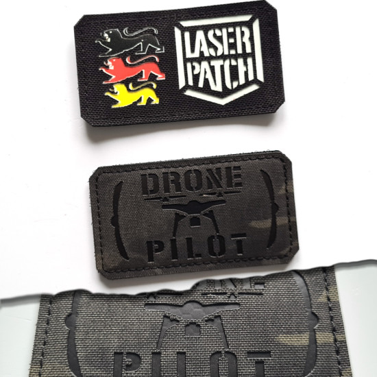 Drohnenpilot Taktischer Patch - Lasercut Patch mit Klett