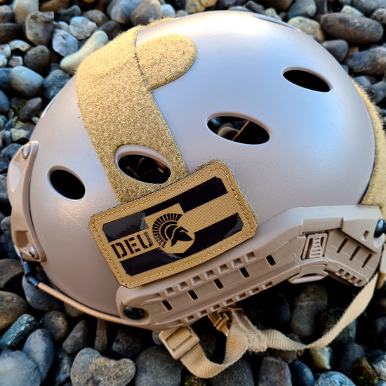 Deutscher Molon Labe Spartaner Taktischer - Lasercut Patch mit Klett