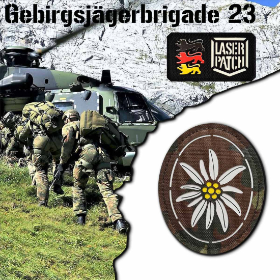 Gebirgsjäger Deutsche Gebirgsinfanterie Taktischer- Lasercut Patch mit Klett