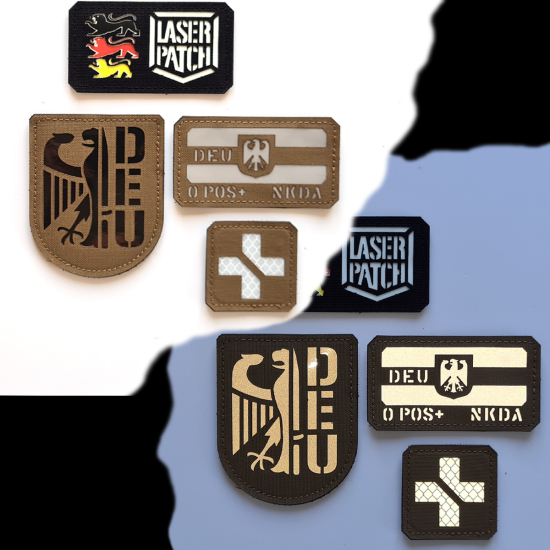 Deutschland Armee Laser-Cut Taktischer Militär - Lasercut Patch mit Klett