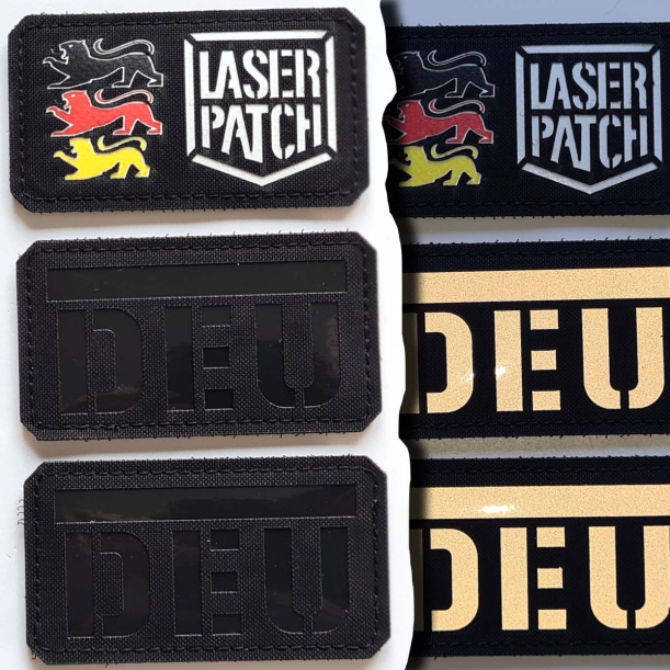 DEU Deutsche Flagge Taktischer - Lasercut Patch mit Klett
