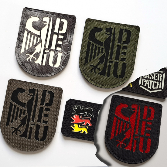 Deutschland Armee Laser-Cut Taktischer Militär - Lasercut Patch mit Klett