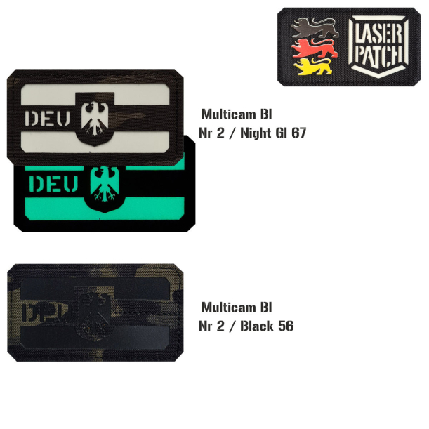 DEU Deutschland Taktische Flagge Identifikations - Lasercut Patch mit Klett