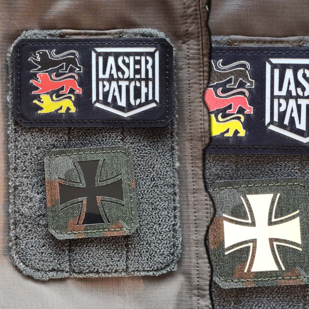 Bundeswehr Eisen Kreuz - Lasercut Patch mit Klett