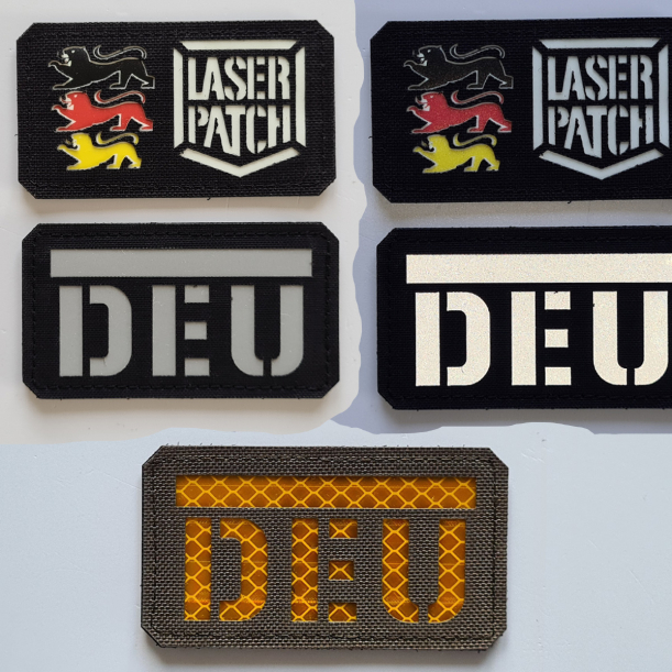 DEU Deutsche Flagge Taktischer - Lasercut Patch mit Klett