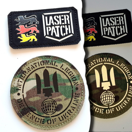 Ukraine Internationale Legion Ausländische Freiwillige Taktischer - Lasercut Patch mit Klett