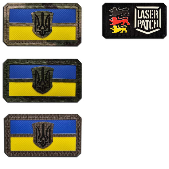 Ukraine Nationales Wappen Tryzub Taktischer - Lasercut Patch mit Klett