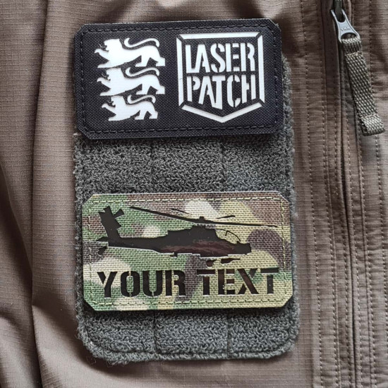 Apache AH-64 Hubschrauberpilot individuellem Namen - Lasercut Patch mit Klett