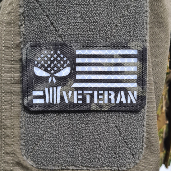 US Veteran Militärdienst Anerkennungs Taktischer - Lasercut Patch mit Klett