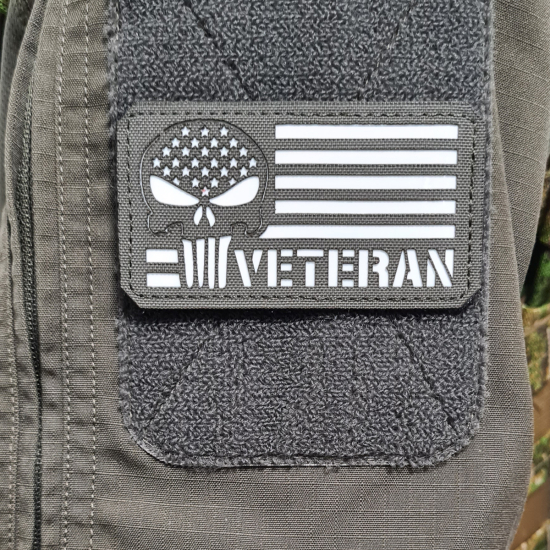 US Veteran Militärdienst Anerkennungs Taktischer - Lasercut Patch mit Klett