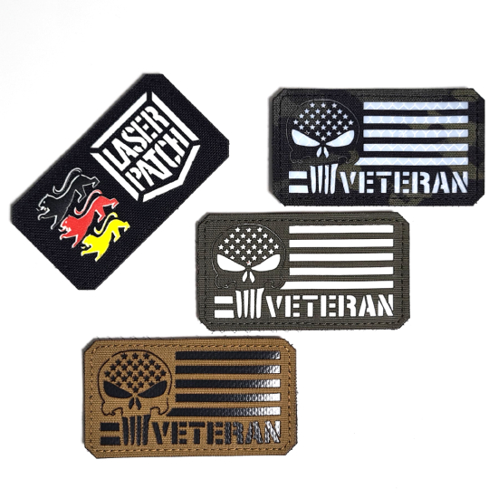 US Veteran Militärdienst Anerkennungs Taktischer - Lasercut Patch mit Klett