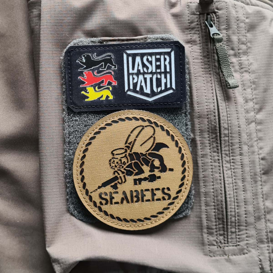 US Army Seabees - Lasercut Patch mit Klett