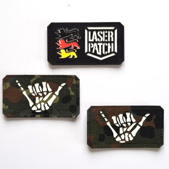 Knochen Shaka Hand Geste Skelett Moral Patch - Anatomisches Design