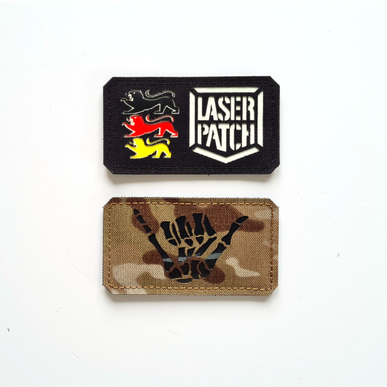 Knochen Shaka Hand Geste Skelett Moral Patch - Anatomisches Design