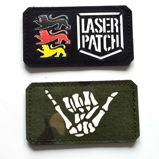 Knochen Shaka Hand Geste Skelett Moral Patch - Anatomisches Design