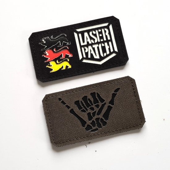Knochen Shaka Hand Geste Skelett Moral Patch - Anatomisches Design