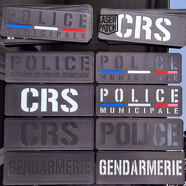 Grosse Rückenpatch Polizei Taktischer - Lasercut Patch mit Klett