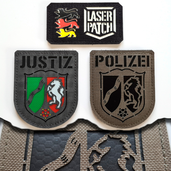Individueller Lasercut Patch – Deutschland / Nordrhein-Westfalen / Polizei – mit Klett