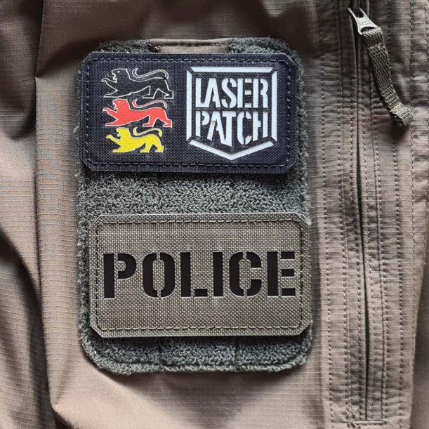 Polizei - Lasercut Patch mit Klett
