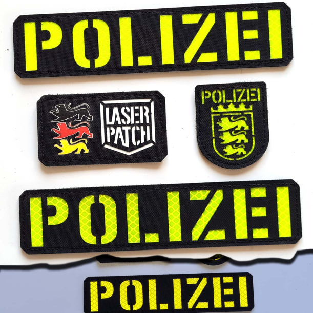 Grosse Rückenpatch Polizei Taktischer - Lasercut Patch mit Klett