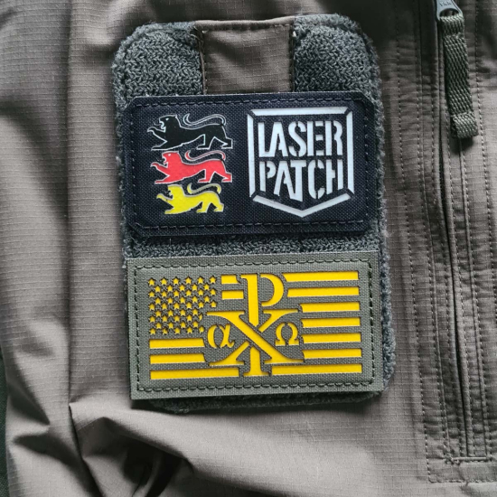 USA Flag Chi Rho Christian Patch