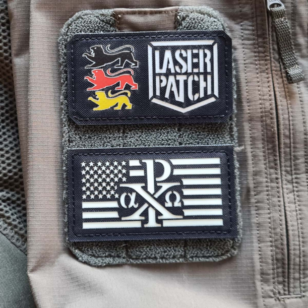 USA Flagge Chi Rho Christlicher Patch