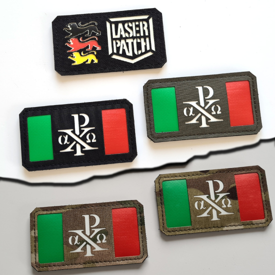 Italy Flag Chi Rho Christian Patch