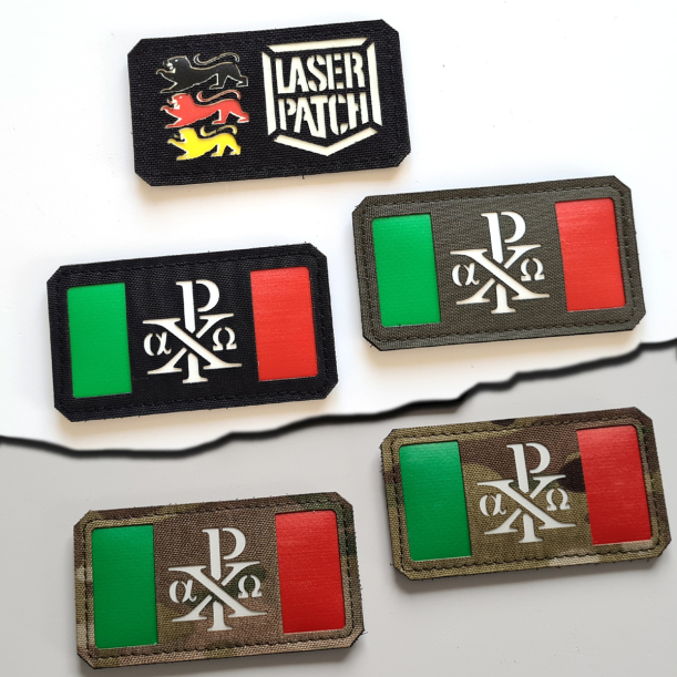 Italien Flagge Chi Rho Christlicher Patch