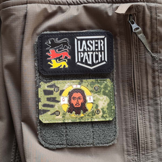 Orthodoxe Flagge mit dem Holy Face of Christ Laser Patch