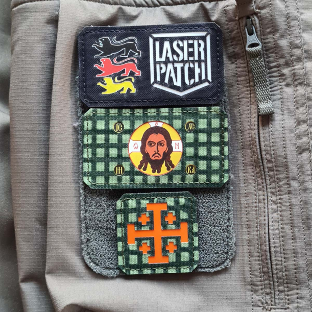 Orthodox Christian Holy Face of Christ Flag Laser Patch