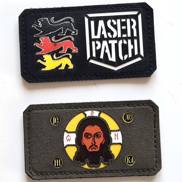 Orthodox Christian Holy Face of Christ Flag Laser Patch