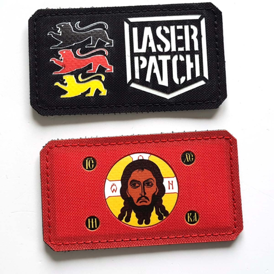 Orthodoxe Flagge mit dem Holy Face of Christ Laser Patch