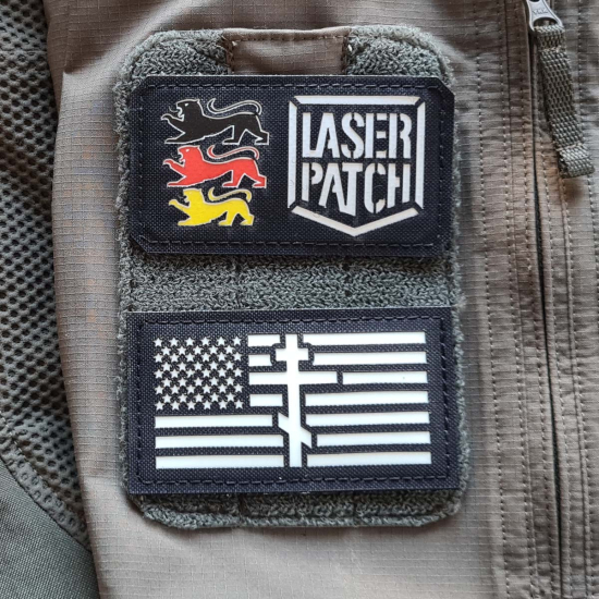 USA Flag Orthodox Cross Patch