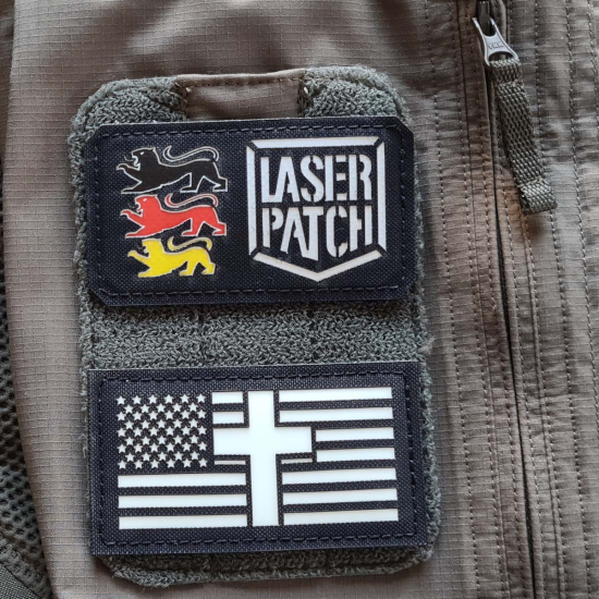 USA Flag Catholic Cross Patch