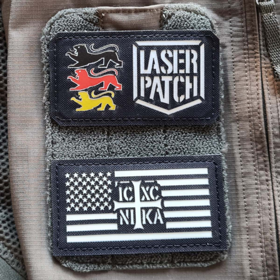 USA Flagge ICXC NIKA Orthodoxer Christlicher Patch