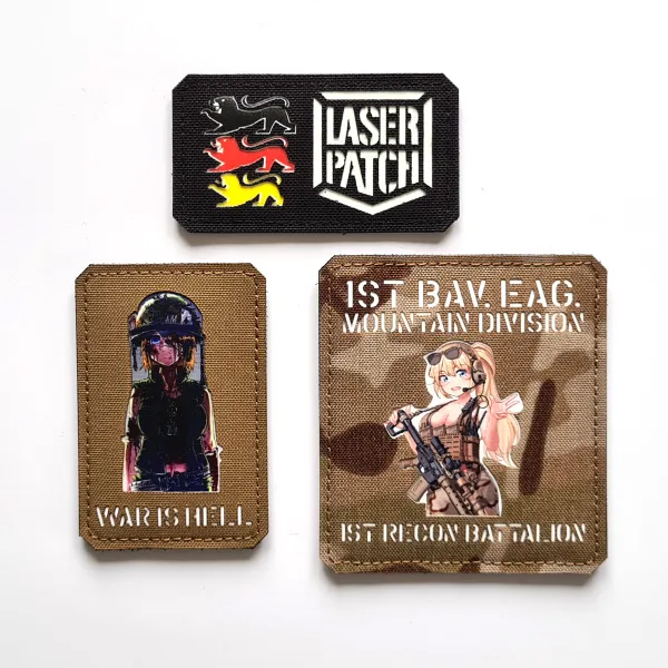 laser cut patch mit klett