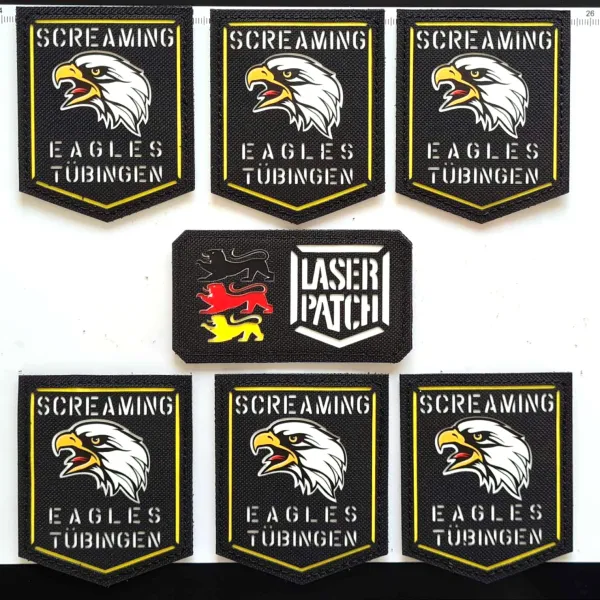 laser cut patch mit klett