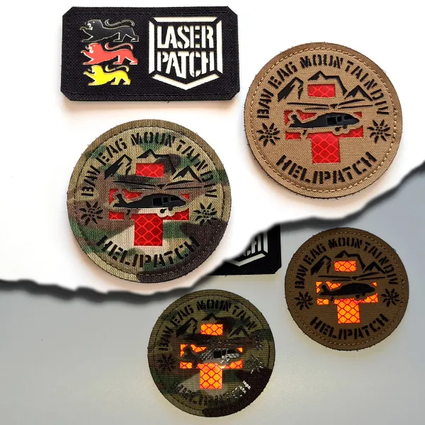 laser cut patch mit klett