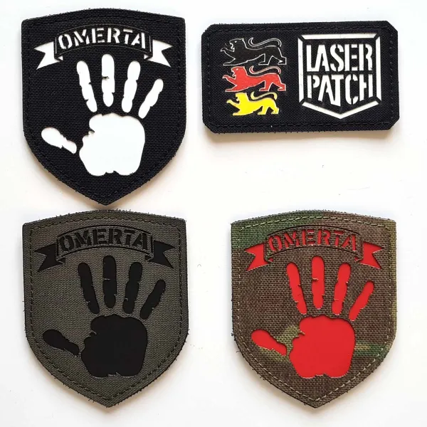 laser cut patch mit klett