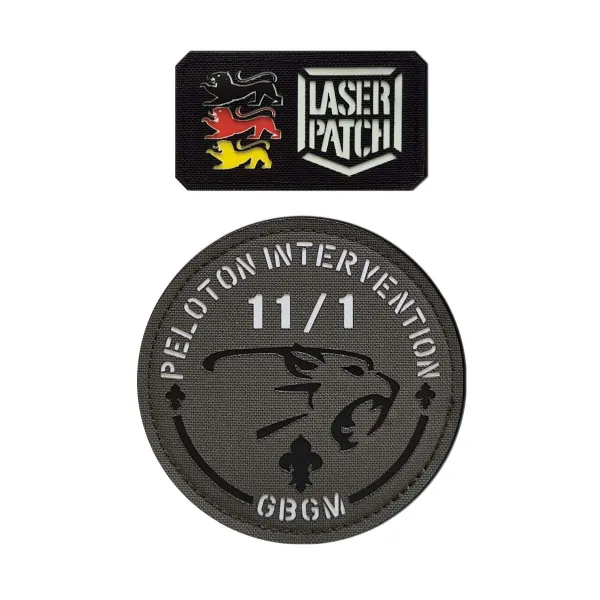 laser cut patch military grey